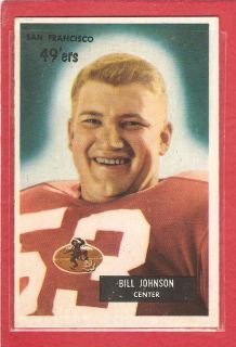 1955 Bowman #46 BILL (TIGER) JOHNSON AP C San Francisco 49ers