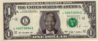 Nelson Mandela Celebrity Novelty Dollar Bill