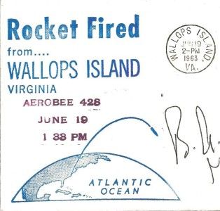 General Bernard Schriever Signed Rocket Fired Cover Rocket NASA FDC 