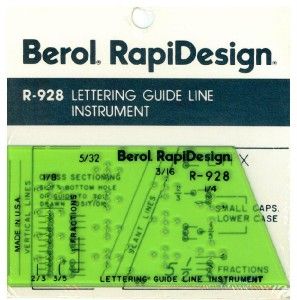 berol rapidesign template lettering guide line r 928