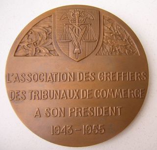 Anselme Berton 1955 French Bronze Medal by Bazor Medaille Greffier 