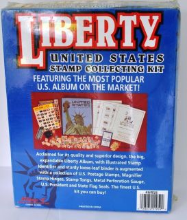 Liberty United States Stamp Collecting Kit album HUGE +200 US stamps 