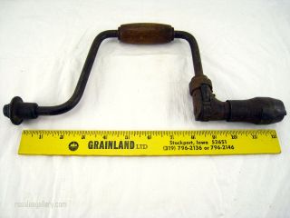 Antique Brace and Bit Hand Drill Auger Missing Top Handle