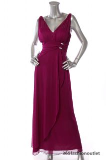 Betsy Adam New Empire Waist Drapped Chiffon Sheer Dress Purple Size 6 