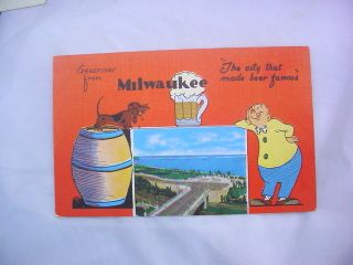 MILWAUKEE WISCONSIN WIS POSTCARD BEER ADVERTISING