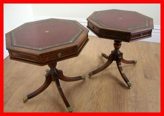   Two 2 Regency Style Mahogany Bevan Funnell Drum Library Tables