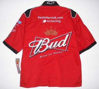 Size XL NASCAR Bud Budweiser Kevin Harvick Sprint Pit Crew Shirt XL 
