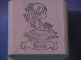 Precious Moments NAME wood Rubber STAMP AFFAIR   Betty