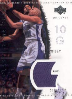 2003 04 UD Glass Game Gear Jersey MB Mike Bibby Kings