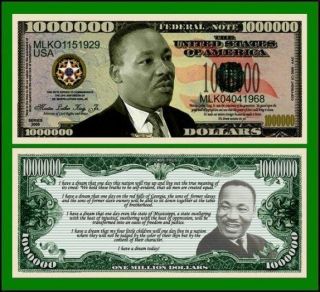 25 Martin Luther King Million Dollar Bills  New