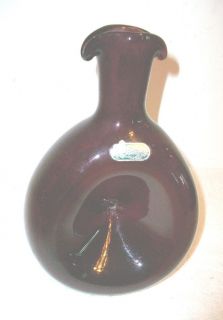 Vintage Bischoff Hand Blown Art Glass Decanter Bottle Purple