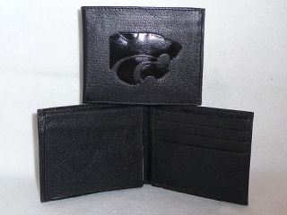 Kansas State Wildcats Leather Bifold Wallet New Black