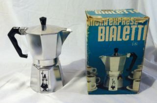 Vintage Bialetti Moka Express 6 cup Stovetop Espresso Maker with box