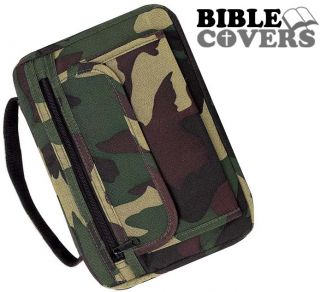 Camouflage Holy Bible Cover Camo Army Green Book Case Tote Bag 