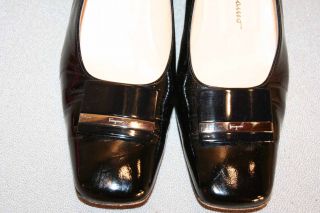 New Navy Patent Vtg 60s Mary Jane Shoe Chunky Heels 7 5