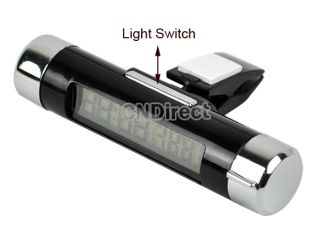 Car Bicycle LCD Clip on Digital Backlight Automotive Thermometer Clock 