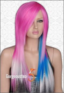  Psychobilly Style Warmth Stylish Emo Lady Long Hair Full Wig