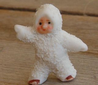 Germany Snow Baby Antique Snowbaby Big Arm Up Stands H