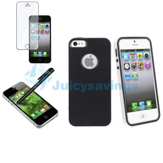 Black White 2 Piece Hybrid TPU Combo Case For iPhone 5 Screen 