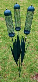 Cattail Bird Feeders SET of 3 Mesh Green Gift Garden Songbird