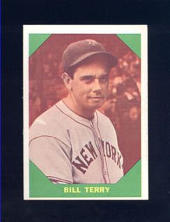 Fleer Baseball Greats 1960 Bill Terry 52 NM Super Bright
