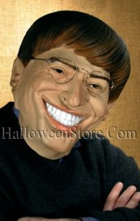 Bill Gates Look Soft Vinyl full over the head Mask with Glasses.