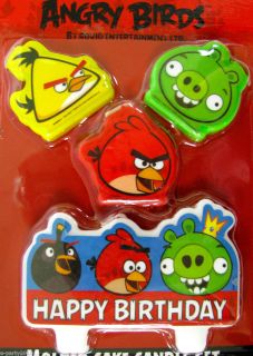   Angry Birds Cake Candle Set Birthday Party Supplies Decorations