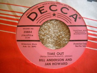 Bill Anderson Jan Howard Time Out DJ 45 I Know Youre Married Country 