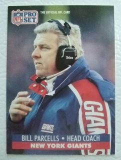 New York Giants 1991 Pro Set 72 Bill Parcells NFL Card Head Coach