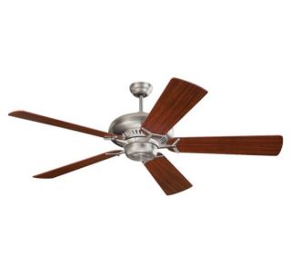   Carlo 60 Ceiling Fan Brushed Steel with Mohany Blades New