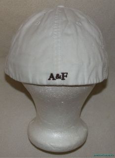 Rare Abercrombie & Fitch Fitted White Distressed Logo Cap/Hat