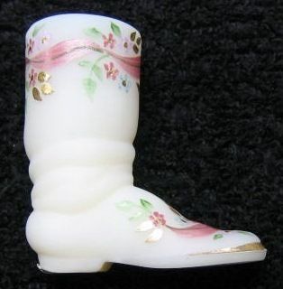 Fenton Glass  1994 Ivory Satin Hand Painted by D Frederick Figurine 