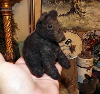 OOAK Artist Needle Felted Sculpted Miniature Black Bear Cub