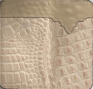 Off White Gator Bone Leather Cowboy Rodeo Wallet Western Billfold 