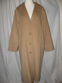 Max Mara Classic Tan 4 Button Wool Coat Full Length Made in Italy Size 