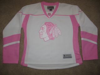 NHL FOR HER CHICAGO BLACKHAWKS PINK Jersey Hockey LADIES Womens XL 