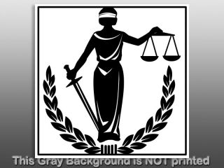 Blind Justice Sticker Decal Lady Balance Scale Symbol