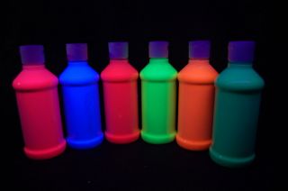 Pack 48oz Assorted Blacklight Reactive Fluorescent Tempera Paint 