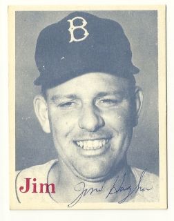 Signed Jim Hughes (deceased)1974 TCMA 1952 Brooklyn Dodgers card #11 