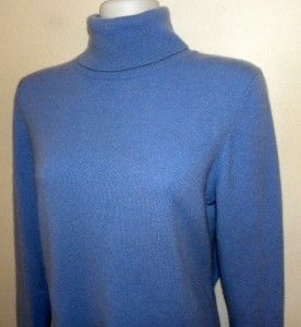  Sutton STUDIO100 Cashmere Blue Womens Sweater Size L 