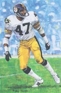 Mel Blount Unsigned Pittsburgh Steelers Goal Line Art