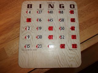 Collectible Vintage Bingo Game Board Finger Tip