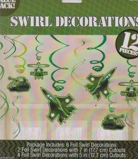   Military Swirl Decorations Birthday Party Supplies Jets Tanks