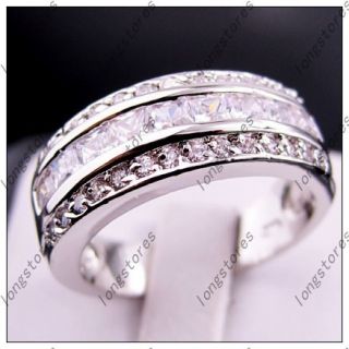 Jewellery Bland New White Sapphire Mens White Gold GF Ring Size10 for 