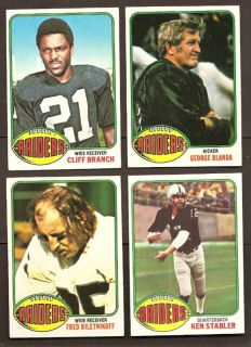 1976 Topps Oakland Raiders Team Set Stabler Blanda Guy