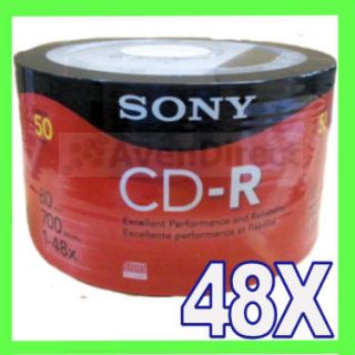   Sony 48x 700MB 80min Logo Blank CD R CD Fast USPS Priority Mail