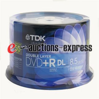 50 TDK 8x DVD R DL Double Layer Blank Media in Cake Box