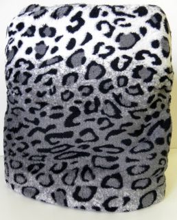   Black Grey Leopard Print Microfiber Blanket Throw King Size