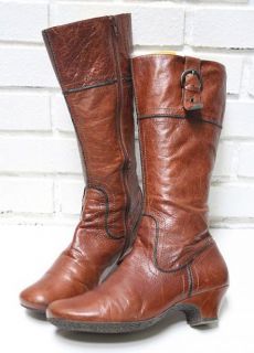 Womens Biviel Anthropologie Boho Tall Leather Buckle Boots Size 8 5 9 