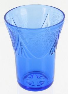 Vintage Hazel Atlas Royal Lace Cobalt Blue Juice Glass